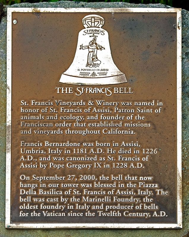 The St. Francis Bell Marker image. Click for full size.