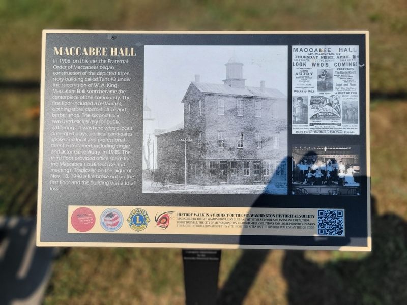 Maccabee Hall Marker. Click for full size. Maccabee Hall Marker image. Click for full size.
