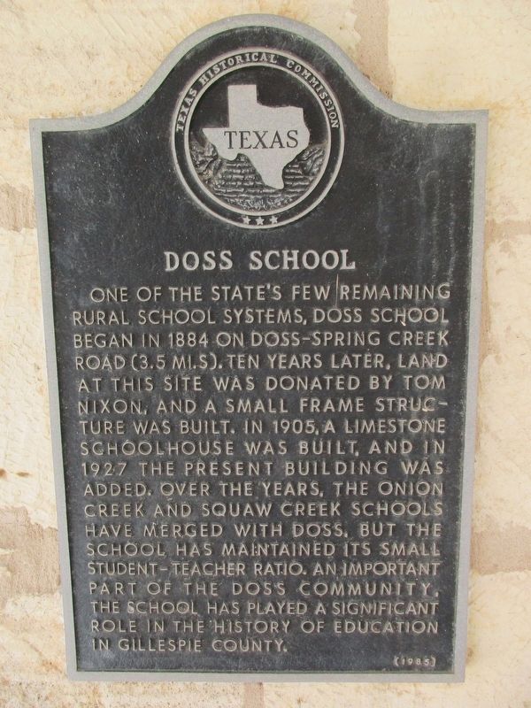 Doss School Marker. Click for full size. Doss School Marker image. Click for full size.