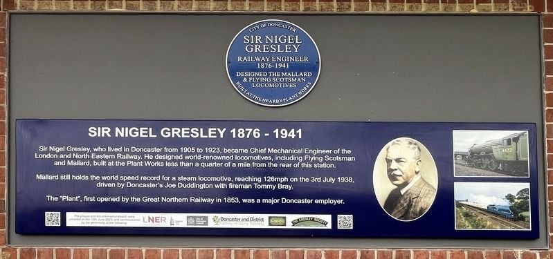 Sir Nigel Gresley 1876-1941 Marker image. Click for full size.