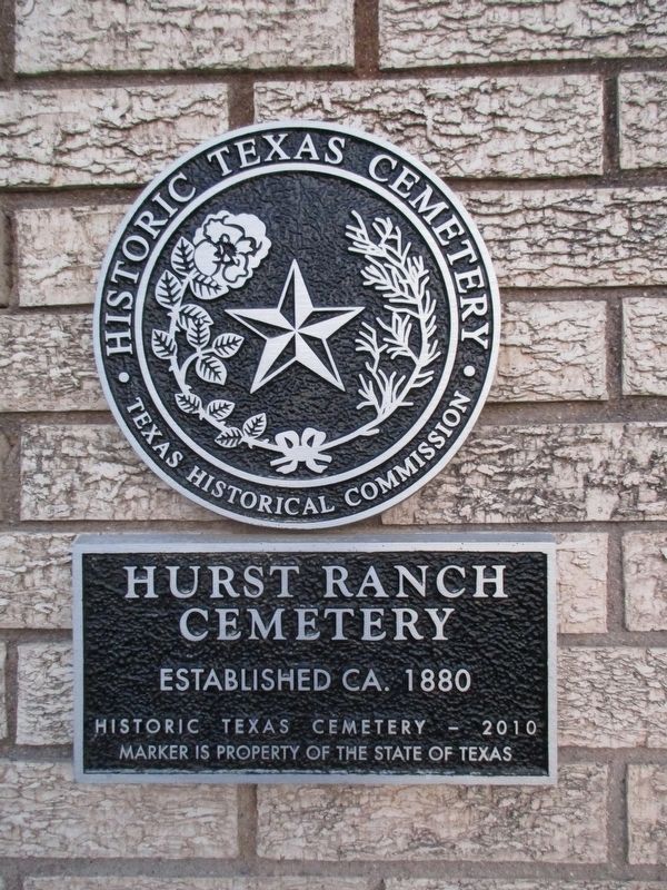 Hurst Ranch Cemetery Marker. Click for full size. Hurst Ranch Cemetery Marker image. Click for full size.