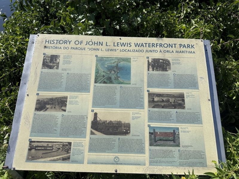 History of John L. Lewis Waterfront Park Marker image. Click for full size.