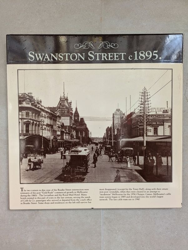 Swanston Street c1895 Marker. Click for full size. Swanston Street c1895 Marker image. Click for full size.