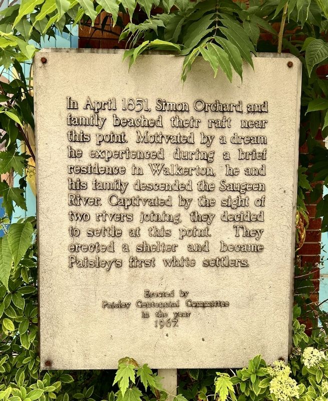 Simon Orchard- First Settler of Paisley Marker. Click for full size. Simon Orchard- First Settler of Paisley Marker image. Click for full size.