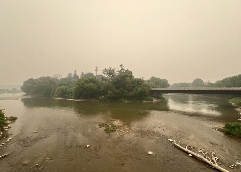 The joining of the Saugeen and the Teeswater River in Paisley, 2026. Click for full size. The joining of the Saugeen and the Teeswater River in Paisley, 2026 image. Click for full size.
