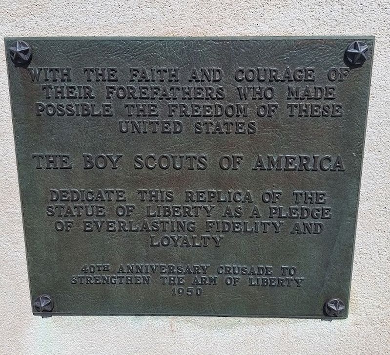 Replica of the Statue of Liberty Marker. Click for full size. Replica of the Statue of Liberty Marker image. Click for full size.