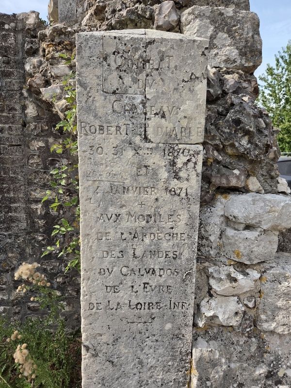 Combat du château Robert le Diable / The Battle of Robert the Devil’s Castle Marker. Click for full size. Combat du château Robert le Diable / The Battle of Robert the Devil’s Castle Marker image. Click for full size.