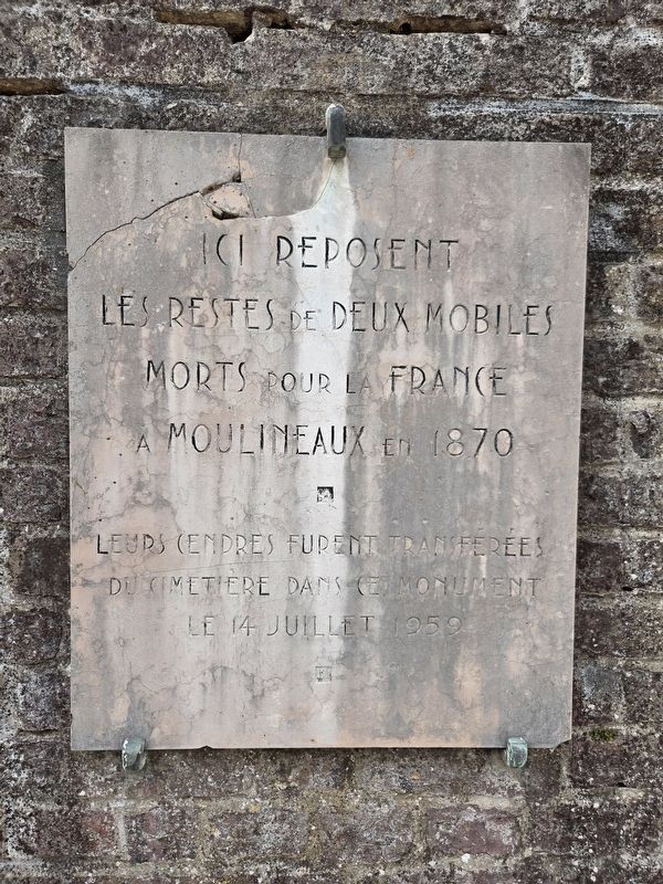 Deux mobiles de 1870 / Two Mobile Guard Soldiers of 1870 Marker. Click for full size. Deux mobiles de 1870 / Two Mobile Guard Soldiers of 1870 Marker image. Click for full size.