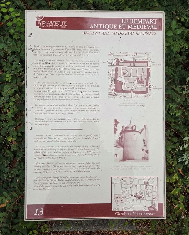 Le rempart antique et m�di�val / Ancient and Medieval Ramparts Marker image. Click for full size.