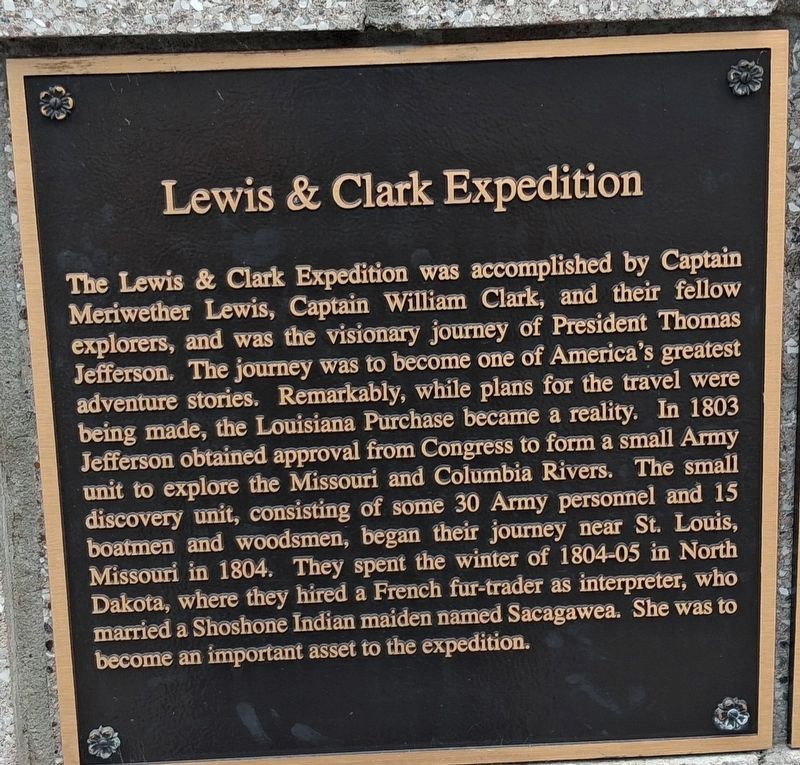 Lewis & Clark Expedition Marker. Click for full size. Lewis & Clark Expedition Marker image. Click for full size.