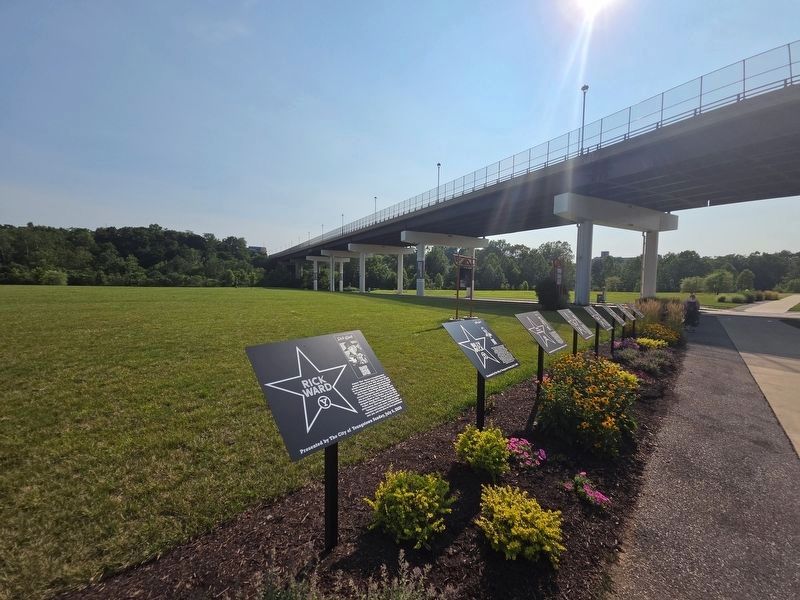 Rick Ward Marker on the left at the Youngstown Walk of Fame. Market St bridge passes over Wean Park.. Click for full size. Rick Ward Marker on the left at the Youngstown Walk of Fame. Market St bridge passes over Wean Park. image. Click for full size.