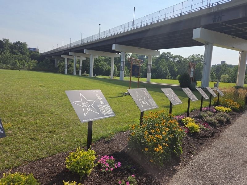 Billy Beck Marker on the left at the Youngstown Walk of Fame. Market St bridge passes over Wean Park. Click for full size. Billy Beck Marker on the left at the Youngstown Walk of Fame. Market St bridge passes over Wean Park image. Click for full size.