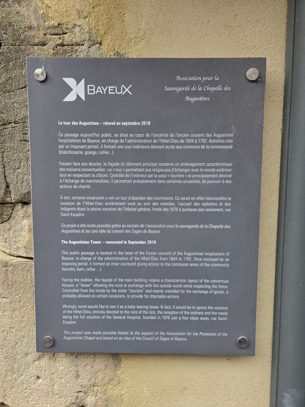 Le tour des Augustines - rénové en septembre 2019 / Augustinian Tower - renovated in September 2019 . Click for full size. Le tour des Augustines - rénové en septembre 2019 / Augustinian Tower - renovated in September 2019 image. Click for full size.