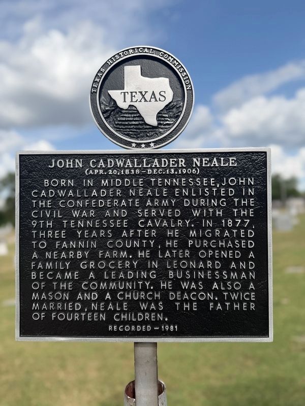 John Cadwallader Neale Marker image. Click for full size.