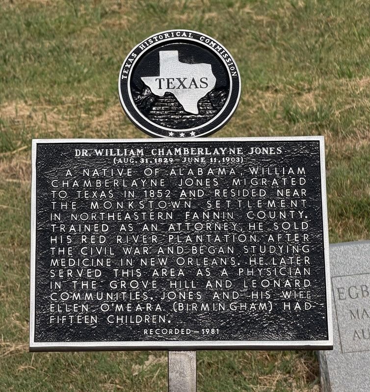 Dr. William Chamberlayne Jones Marker. Click for full size. Dr. William Chamberlayne Jones Marker image. Click for full size.