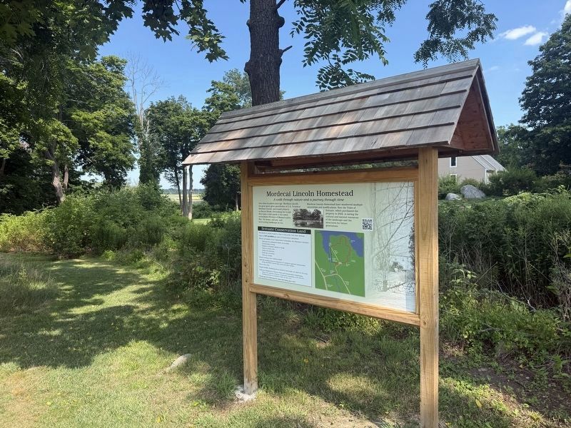 Mordecai Lincoln Homestead Marker (wide). Click for full size. Mordecai Lincoln Homestead Marker (wide) image. Click for full size.
