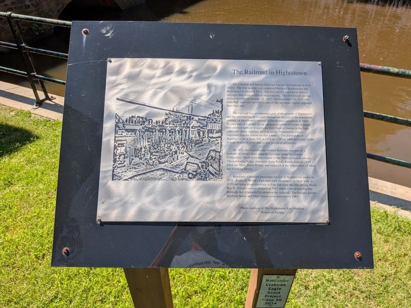 The Railroad in Hightstown Marker. Click for full size. The Railroad in Hightstown Marker image. Click for full size.