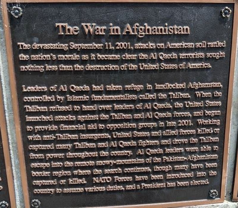 The War in Afghanistan Marker. Click for full size. The War in Afghanistan Marker image. Click for full size.
