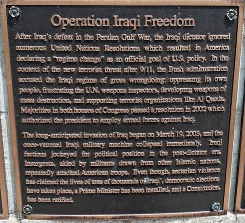 Operation Iraqi Freedom Marker. Click for full size. Operation Iraqi Freedom Marker image. Click for full size.