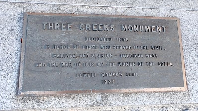 Three Creeks Monument Marker. Click for full size. Three Creeks Monument Marker image. Click for full size.