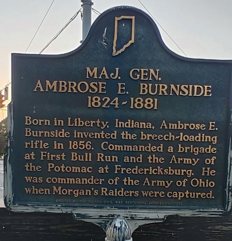 Closeup shot Maj. Gen. Ambrose E. Burnside Marker image. Click for full size.