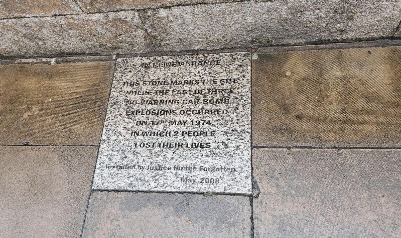 Dublin 1974 Car-Bomb Memorial text. Click for full size. Dublin 1974 Car-Bomb Memorial text image. Click for full size.