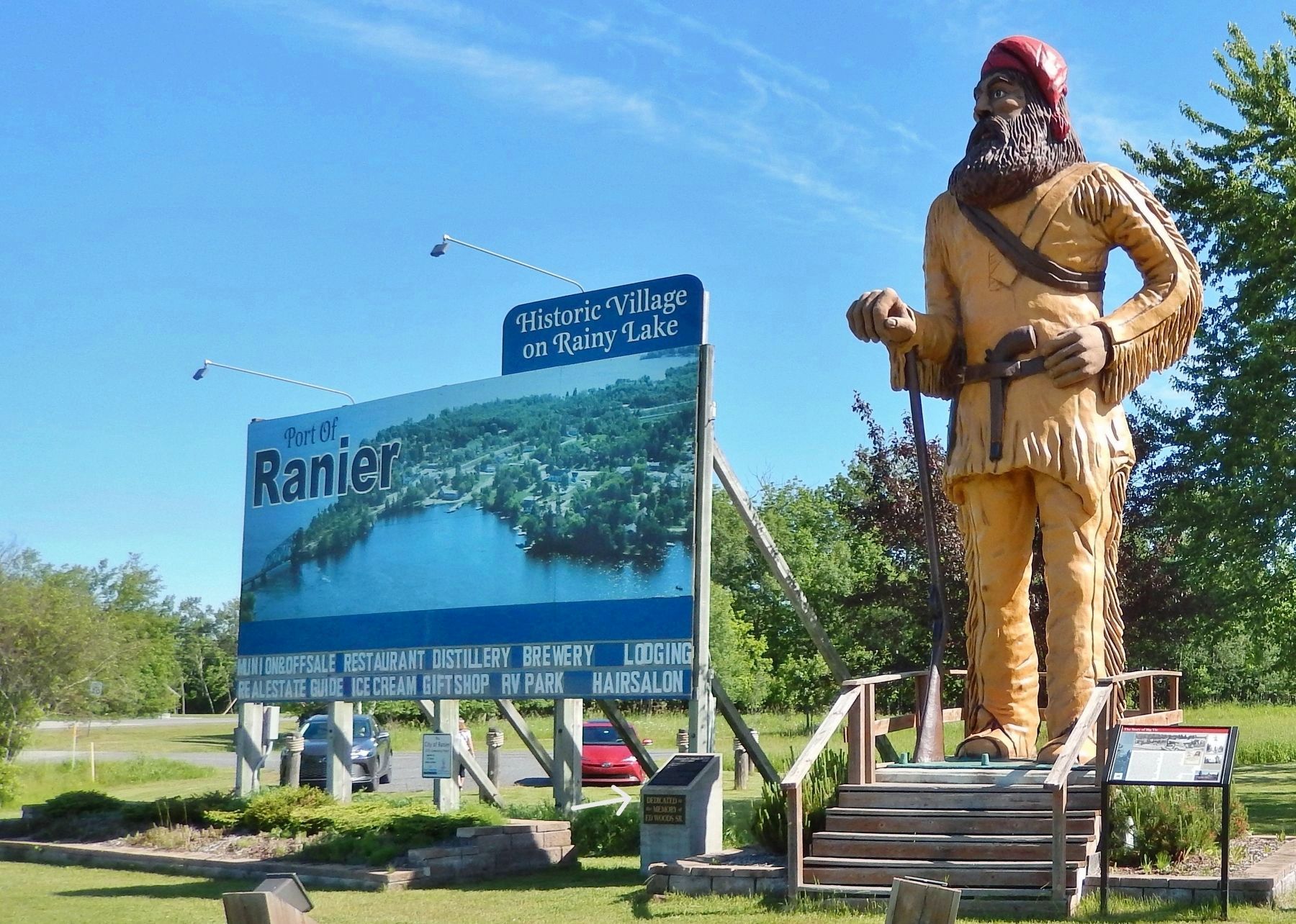 Edmund C. Woods Sr. Marker & Big Vic Voyageur Statue. Click for full size. Edmund C. Woods Sr. Marker & Big Vic Voyageur Statue image. Click for full size.