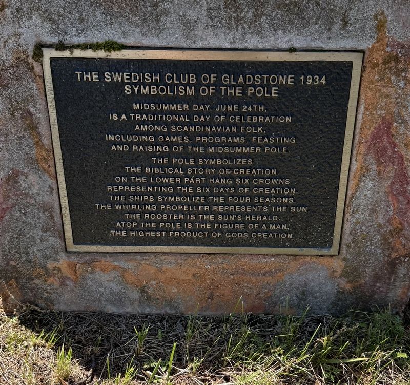 The Swedish Club of Gladstone 1934: Symbolism of the Pole Marker image. Click for full size.
