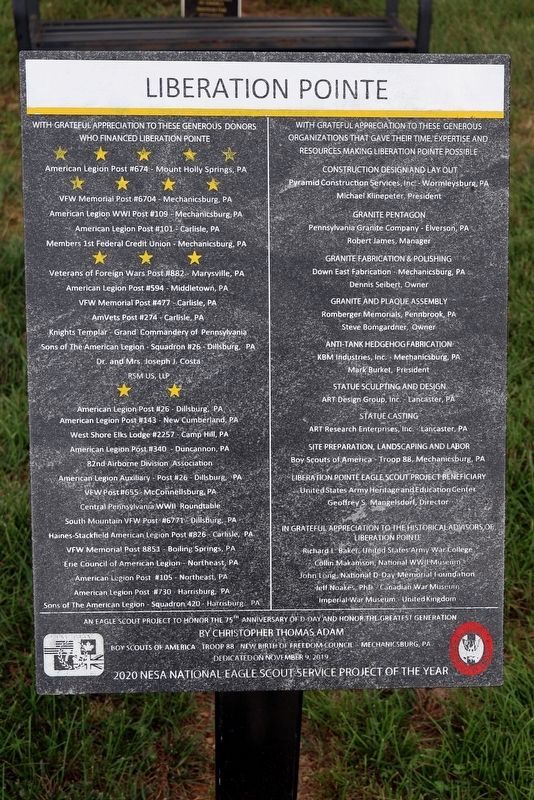 Liberation Pointe Marker. Click for full size. Liberation Pointe Marker image. Click for full size.