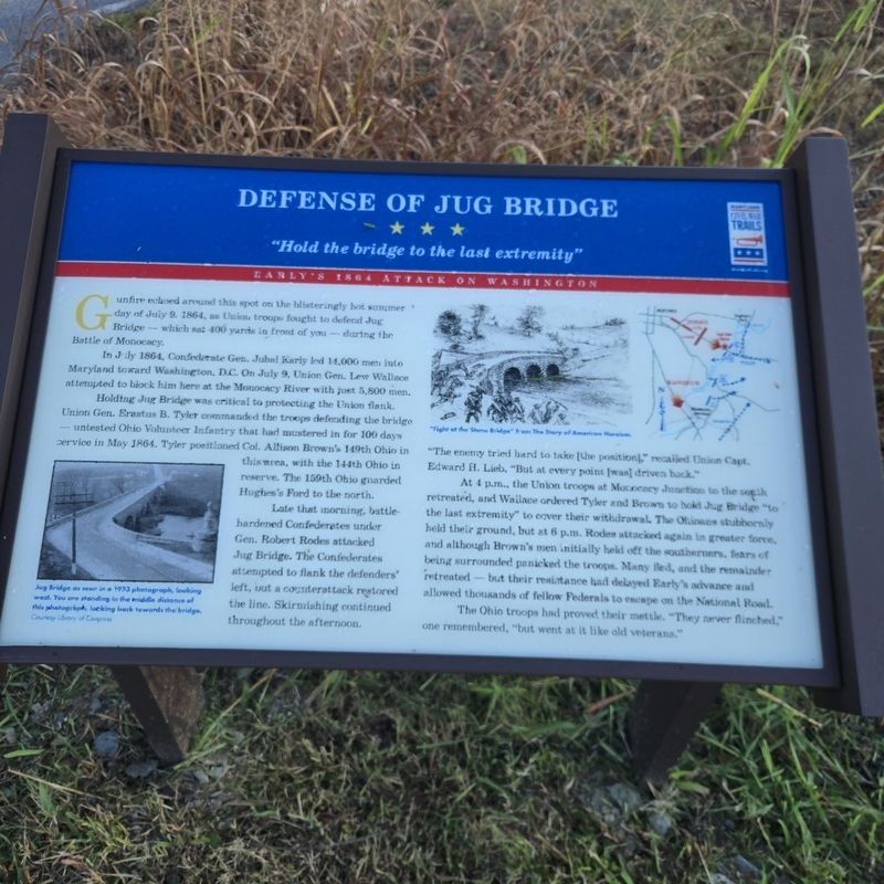Defense of Jug Bridge Marker image. Click for full size.