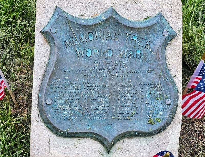 Company �A� 307th Infantry Regiment, 77th Division, A.E.F. Roll of Honor Marker image. Click for full size.