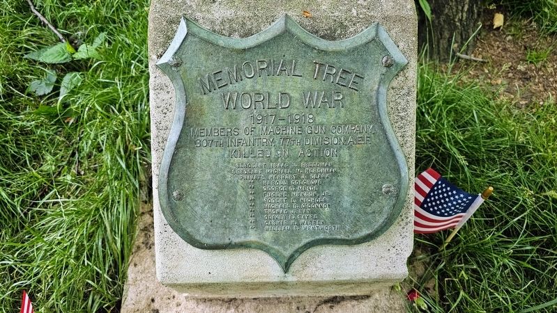 Machine Gun Company, 307th Infantry, 77th Division, A.E.F. Marker. Click for full size. Machine Gun Company, 307th Infantry, 77th Division, A.E.F. Marker image. Click for full size.