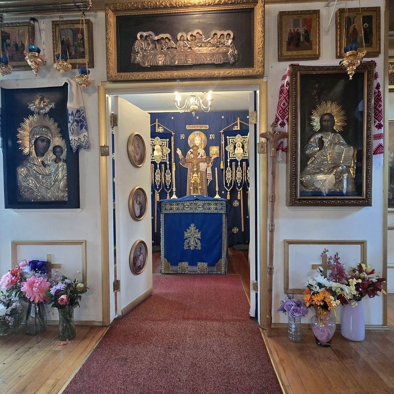 A glimpse inside St. Michael's Russian Orthodox Cathedral. Click for full size. A glimpse inside St. Michael's Russian Orthodox Cathedral image. Click for full size.