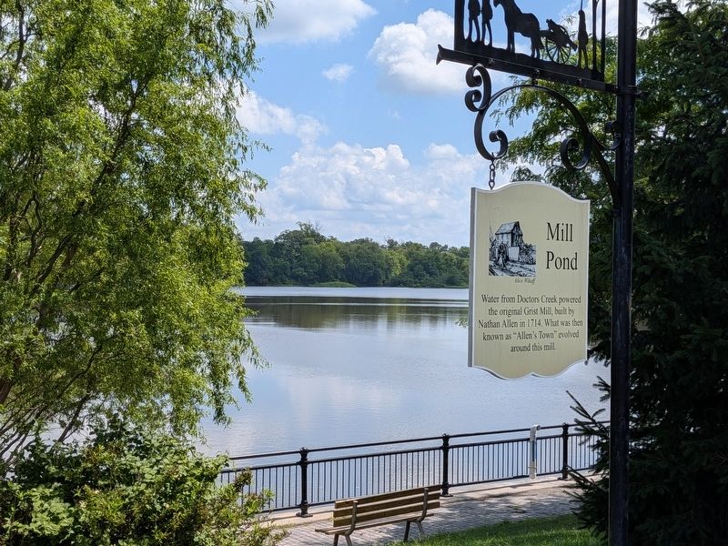 Mill Pond and Marker. Click for full size. Mill Pond and Marker image. Click for full size.