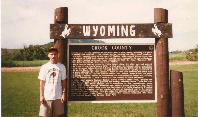 Crook County Marker and myself. Click for full size. Crook County Marker and myself image. Click for full size.