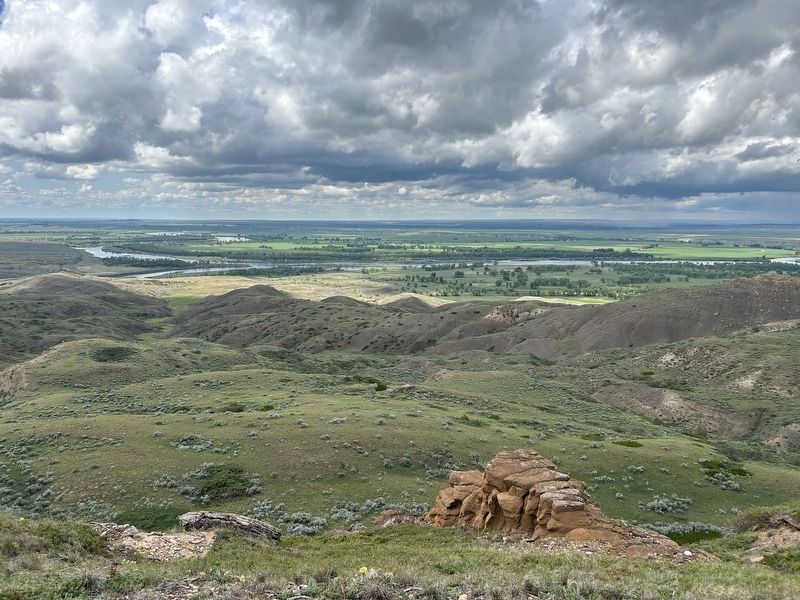 Nearby view of the Missouri River and its confluence with the Milk River (right edge). Click for full size. Nearby view of the Missouri River and its confluence with the Milk River (right edge) image. Click for full size.