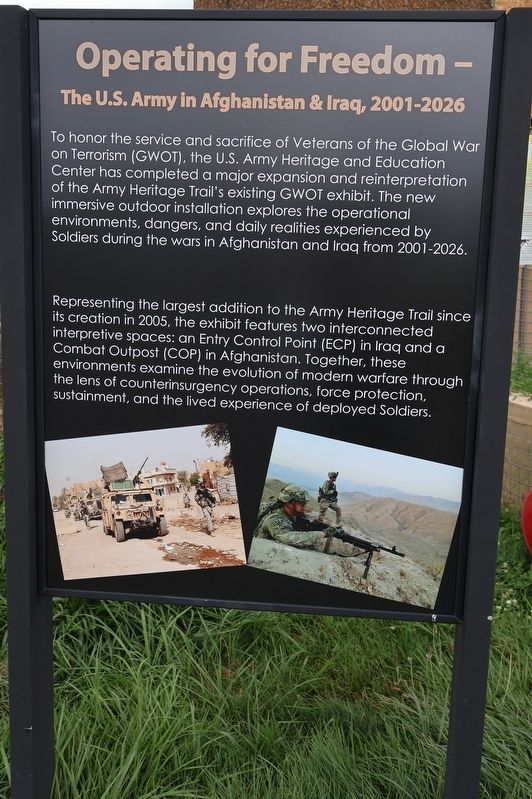 Operating for Freedom Marker. Click for full size. Operating for Freedom Marker image. Click for full size.