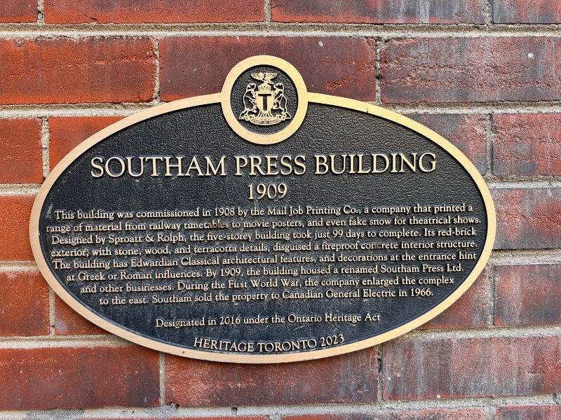Southam Press Building Marker. Click for full size. Southam Press Building Marker image. Click for full size.