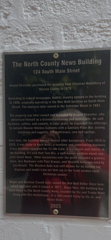 The North County News Building Marker. Click for full size. The North County News Building Marker image. Click for full size.
