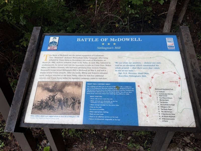 Battle of McDowell Marker image. Click for full size.