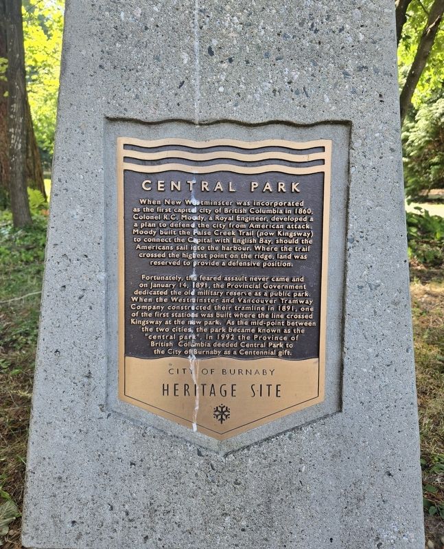 Central Park Marker. Click for full size. Central Park Marker image. Click for full size.