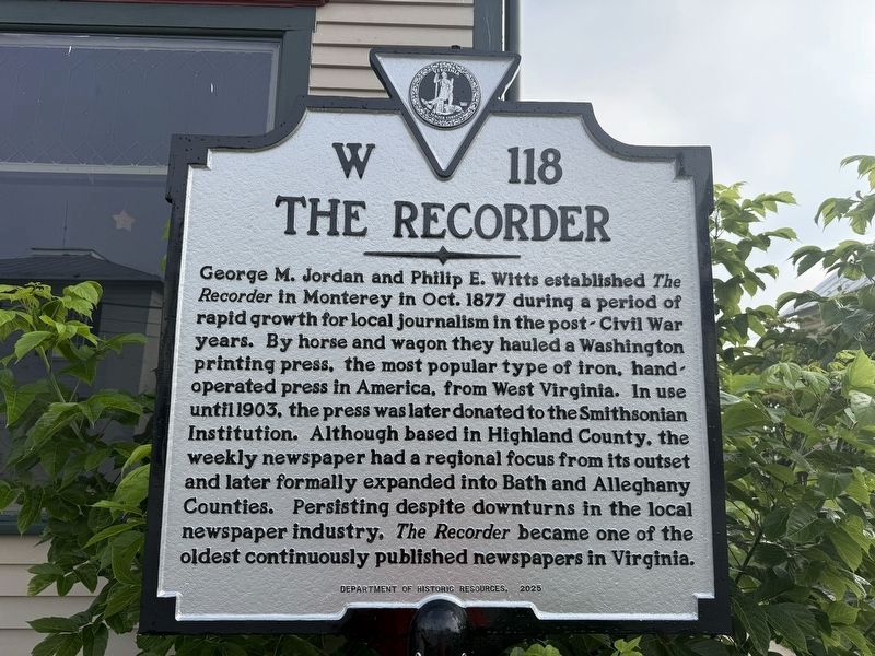 The Recorder Marker. Click for full size. The Recorder Marker image. Click for full size.