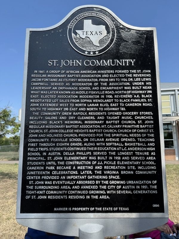 St. John Community Marker. Click for full size. St. John Community Marker image. Click for full size.