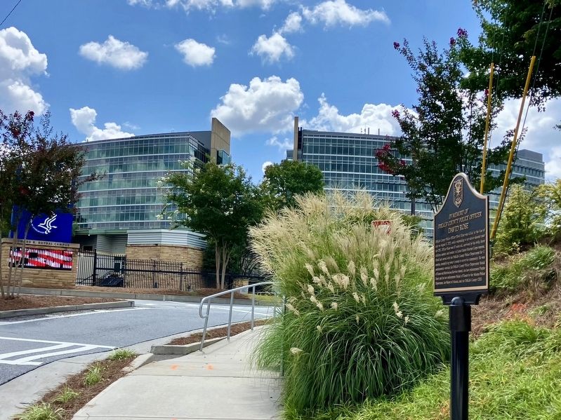 marker shown in front of Centers for Disease Control sign and Edward R. Roybal campus. Click for full size. marker shown in front of Centers for Disease Control sign and Edward R. Roybal campus image. Click for full size.