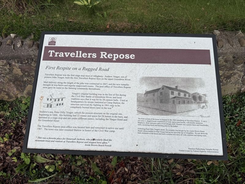 Travellers Repose Marker. Click for full size. Travellers Repose Marker image. Click for full size.