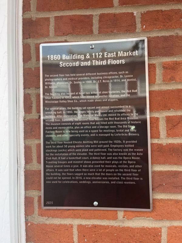 1860 Building & 112 E. Market Marker. Click for full size. 1860 Building & 112 E. Market Marker image. Click for full size.