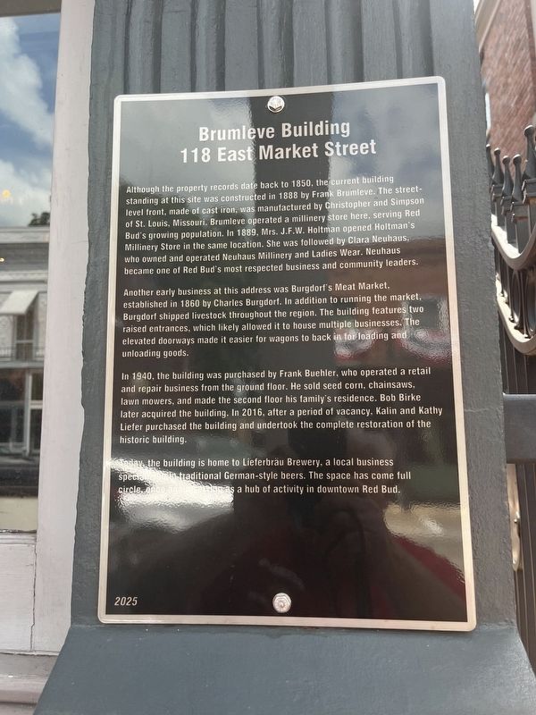 Brumleve Building Marker. Click for full size. Brumleve Building Marker image. Click for full size.