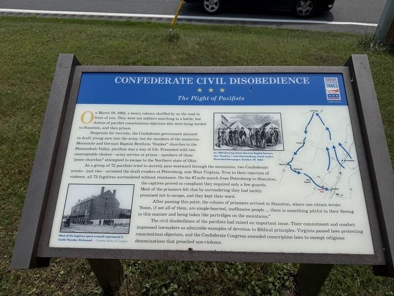 Confederate Civil Disobedience Marker. Click for full size. Confederate Civil Disobedience Marker image. Click for full size.