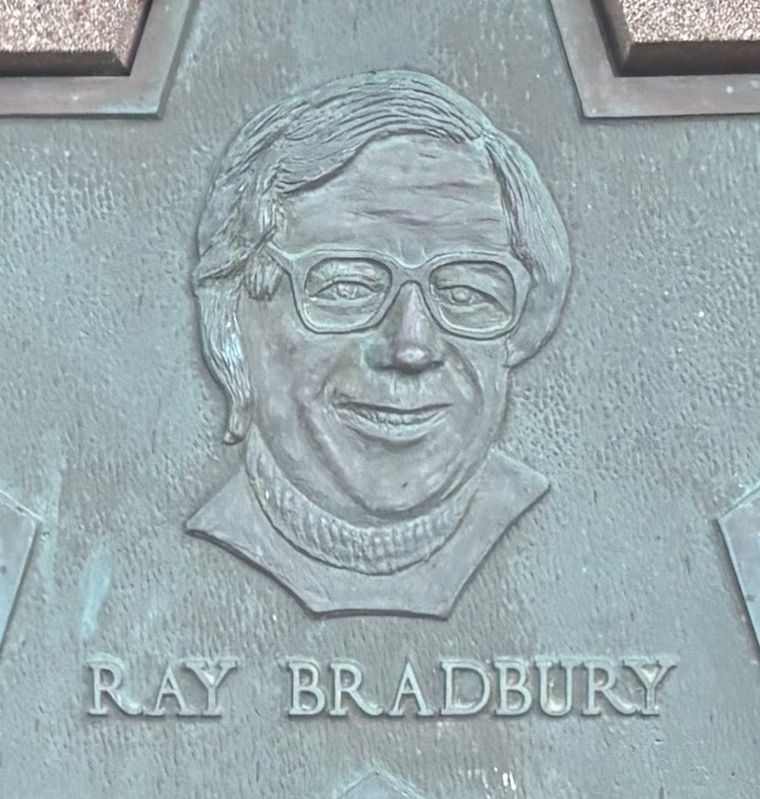 Close-up of Ray Bradbury plaque. Click for full size. Close-up of Ray Bradbury plaque image. Click for full size.