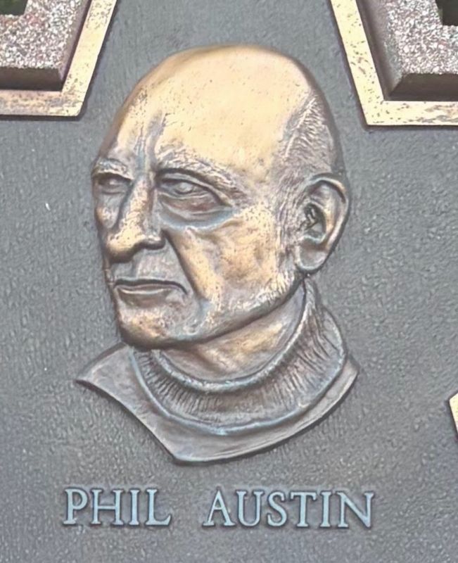 Close-up of Phil Austin plaque image. Click for full size.